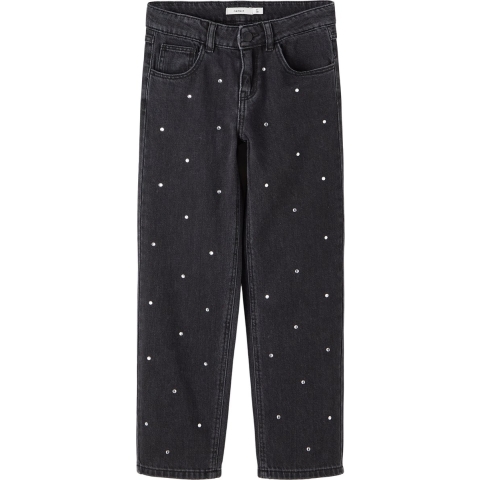 Name It Jeans - Noos - NkfRose - Zwart Denim m. Strass - Name It - 9 jaar (134) - Jeans
