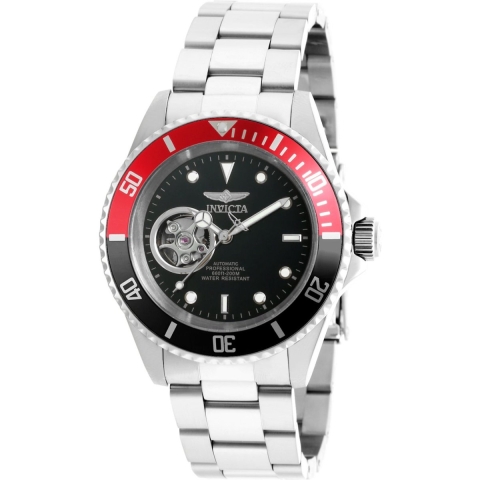Invicta Pro Diver 20435 Herrenarmbanduhr - Automatikwerk - Edelstahl mit schwarzem Zifferblatt - 40 mm