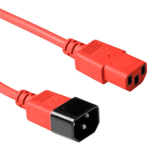 ACT Netsnoer C13 - C14 rood 5 m