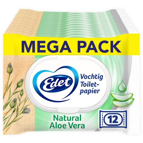 12x Edet Aloe Vera Vochtig Toiletpapier 42 stuks