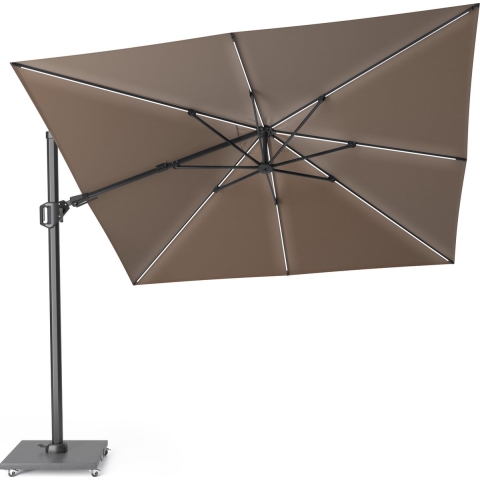Zweefparasol Challenger T2 Premium Glow 3x3 Havana Platinum - Platinum