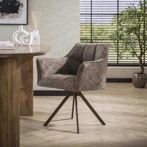 Hoyz eetkamerstoel raster - 60x63x81 cm set van 2