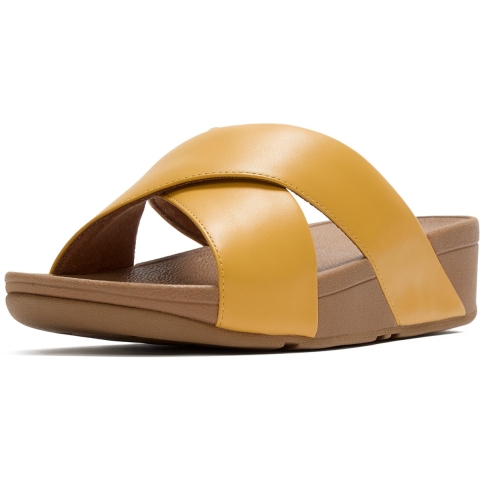 FitFlop Lulu cross slide sandals leather