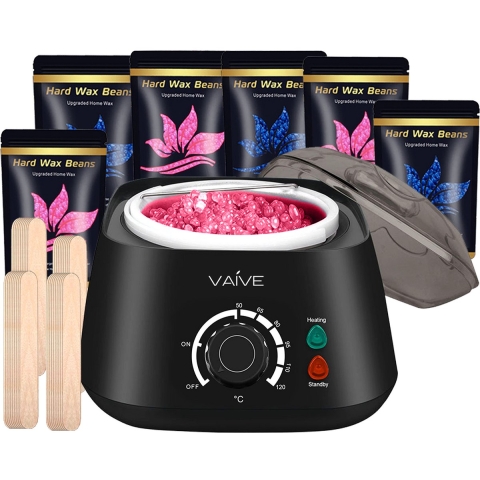 VAIVE Waxverwarmer - Professionele Ontharing Set - 120W - Inclusief 6 Wax Beans en 40 Spatels