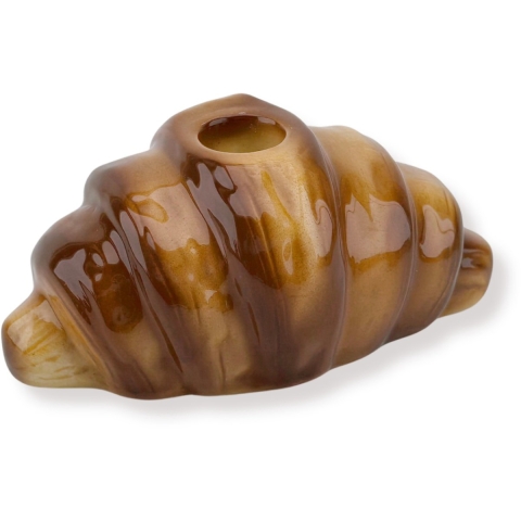 House Vitamin Candle holder croissant dolomite brown 14,5x8,5x6,5cm
