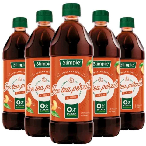 5x Slimpie Siroop Ice Tea Perzik 650 ml