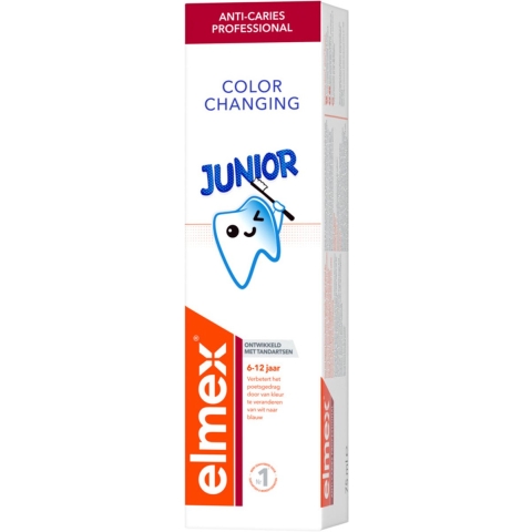 6x Elmex Tandpasta Junior (6-12 Jaar) Colour Changing 75 ml
