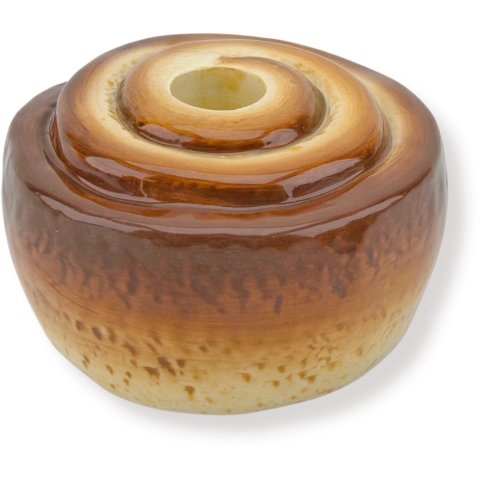 House Vitamin Candle holder cinnamon bun dolomite- brown -11x11x6,5cm