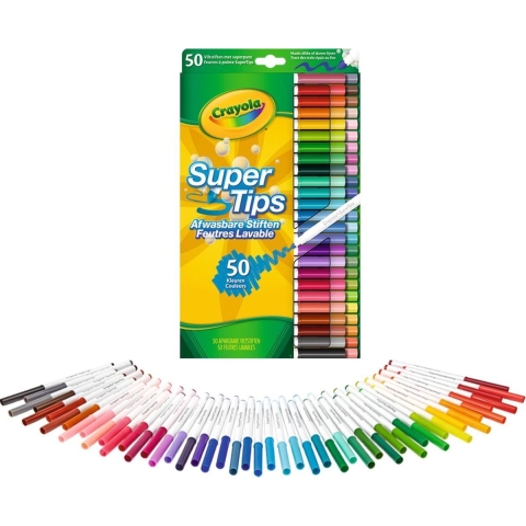 Crayola Kleurenmarkers - Verpakking van 50 Supertips uitwasbare  - Crayola - OneSize - Markers
