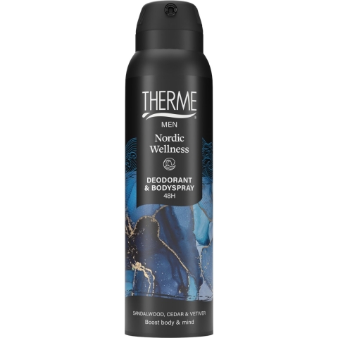 6x Therme Men Deodorant & Bodyspray Nordic Wellness 150 ml