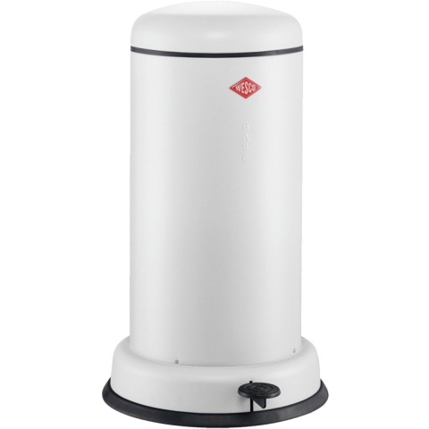 WESCO Baseboy Prullenbak met Soft Close | 20 Liter | Metaal - Mat wit | Pedaalemmer
