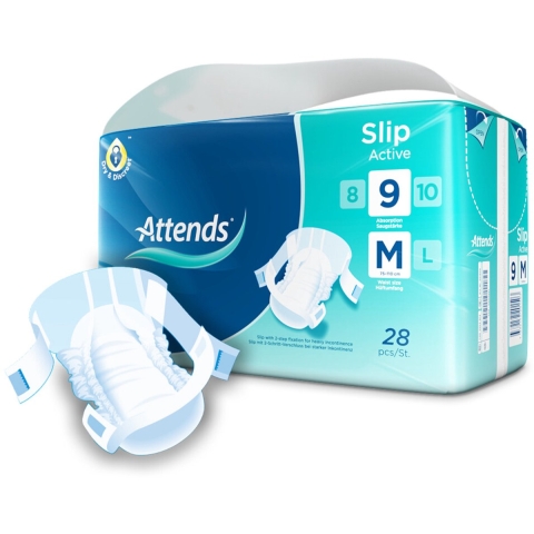 4x Attends Slip Active 9 M 28 stuks