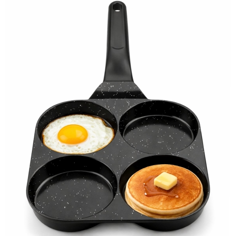 CeraFusion Pancakepan 4-vaks Ø8 cm – Inductie – PFAS-vrij – Eierpan – Keramische coating – Geschikt