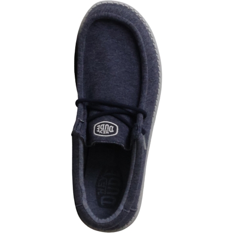 HEYDUDE Wally Stretch Jersey Katoen Heren Marineblauwe Moccasins Schoenen