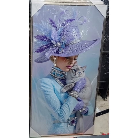 Wall art luna blue 62x122 cm Driesprong Collection - Driesprong collection