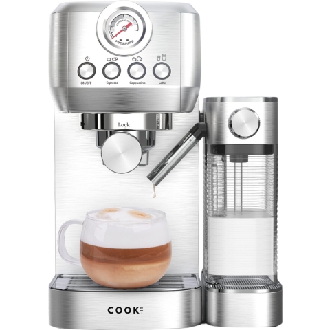 Espressomachine 20 Bar - Auto Melkopschuimer - Coffee Machine - Italiaanse pomp - RvS Koffiemachines - COOK-IT