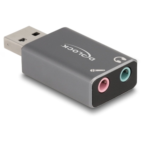DeLOCK 66633 tussenstuk voor kabels USB 2.0 Type-A 3.5 mm 3 pin, Grijs