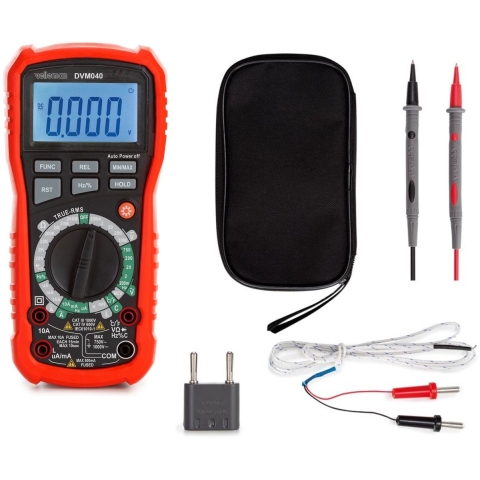 Velleman Digitale multimeter - AC/DC meting - Datahold en contactloze spanningsdetectie - Rood/grijs