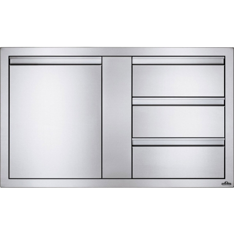 Inbouwdeur en drie laden combinatie groot (115x71 cm) Napoleon Grill - Napoleon grills