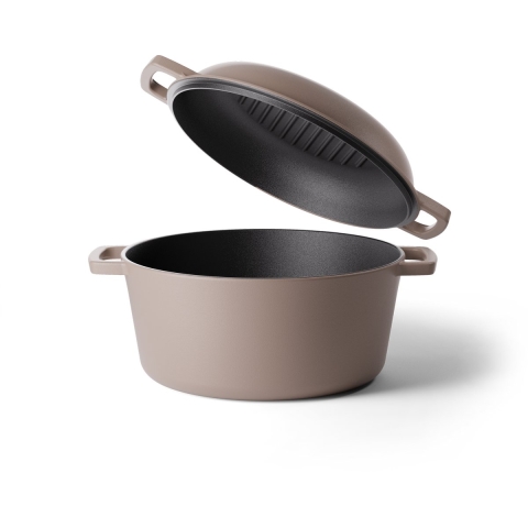 Taupe of Mind 2 in 1 Gietijzeren Braadpan
