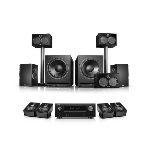"System 6 THX + Denon X3800H voor Dolby Atmos "5.2.4-Set" Zwart/wit/-"