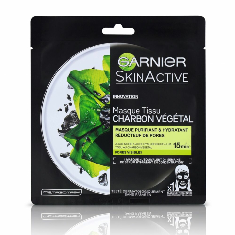 6x Garnier SkinActive Tissue Gezichtsmasker Pure Charcoal