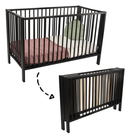 Ledikant Colorfull Home Skladane Inklapbaar 60x120 Beuken/Black