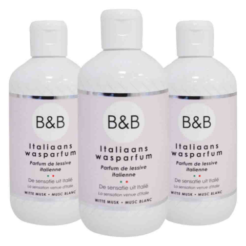 3x B&B Italiaanse Wasparfum Witte Musk 250 ml