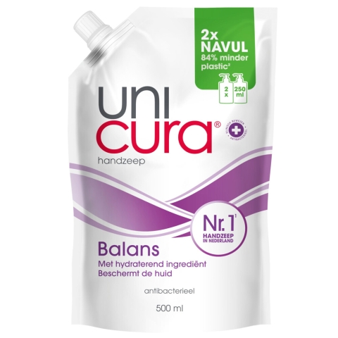 6x Unicura Antibacteriële Handzeep Navulling Balance 500 ml