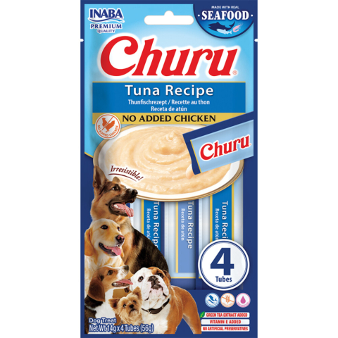 12x Inaba Hondensnack Churu Puree Dog Fish Tuna 4 x 14 gr