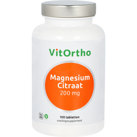 2x Vitortho Magnesium Citraat 200 mg 100 tabletten