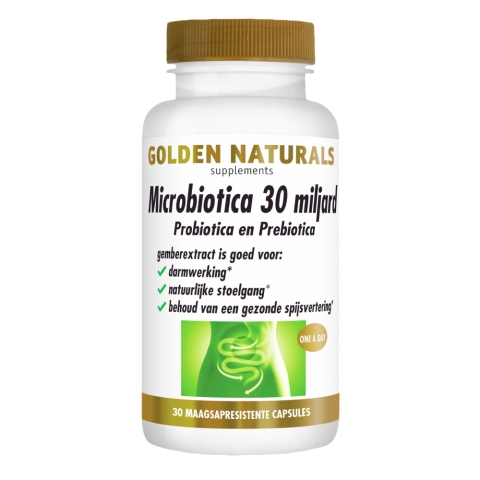2x Golden Naturals Microbiotica 30 Miljard 30 vegacapsules