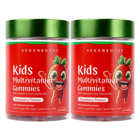 2x Veganboost Kids Multivitaminen Aardbei 60 gummies