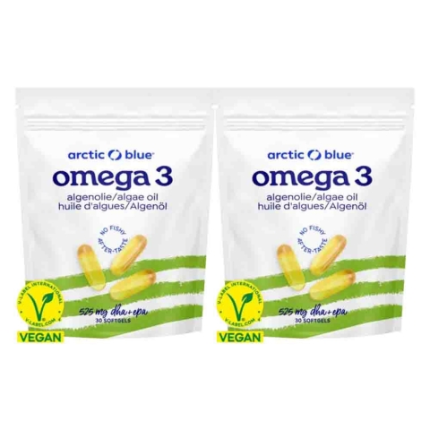 2x Arctic Blue Omega-3 Algenolie DHA & EPA 525mg 30 softgels