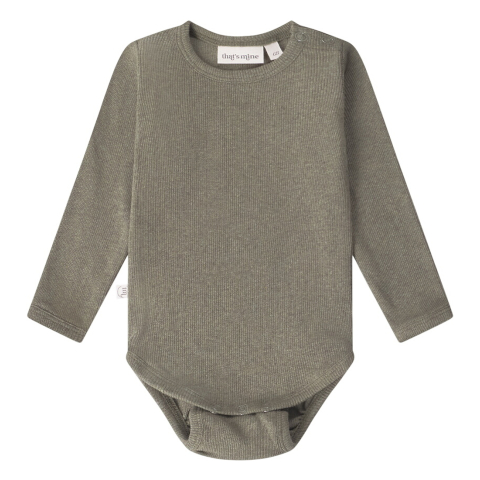 That's Mine Romper l/s - Noos - Petra - Green Melange - Thats Mine - 74 - Rompers Lange Mouw
