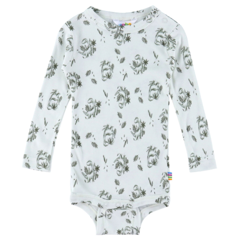 Joha Romper l/s - Bamboe - Munt m. Dinosaurussen - Joha - 90 - Rompers Lange Mouw