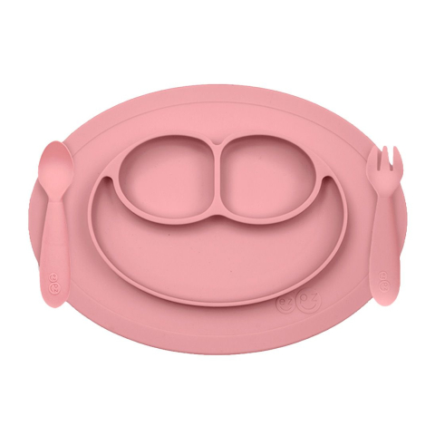 EzPz Serviesset - Silicone - 3 Onderdelen - Dusty Roze - EzPz - OneSize - Serviesset