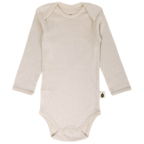 Pine Cone Romper l/s - Pointelle Dot - Natuur - Pine Cone - 1½ jaar (86) - Rompers Lange Mouw