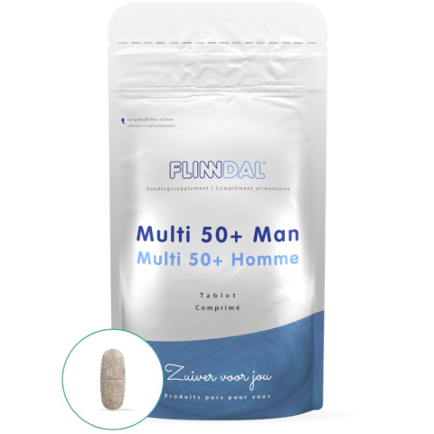 Multi 50+ Man 90 tabletten met herhaalgemak - 90 Tabletten - Flinndal