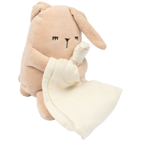 Fabelab Muzikale teddybeer - Bunny - 18 cm - Dusty Rose - Fabelab - OneSize - Knuffels