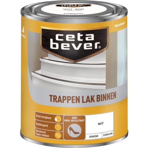 Cetabever Trappenlak Binnen Dekkend Zijdeglans Wit 2.25L