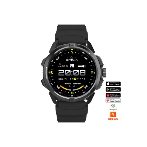 Invicta I-Tech ITECH-009 Herrenuhr - Smartwatch-Werk - Edelstahl mit schwarzem Zifferblatt - 47 mm