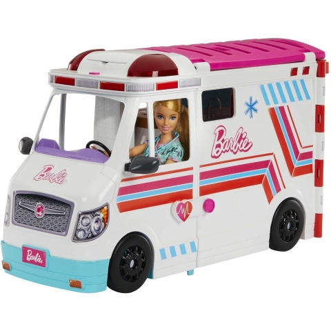 Barbie Ambulance - Speelset met licht en geluid - 20 accessoires