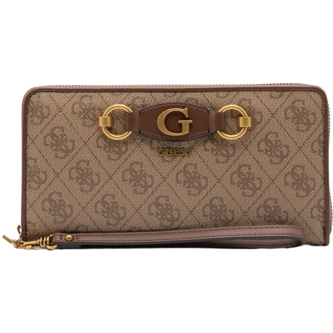 Guess Izzy SLG Small Zip Around - Ritsportemonnee - Bruin