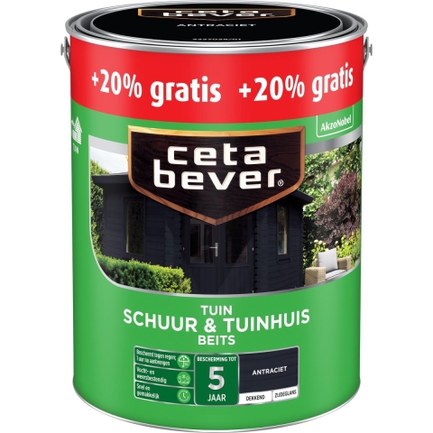 Cetabever Schuur en Tuinhuis Beits Antraciet Zwart 3L