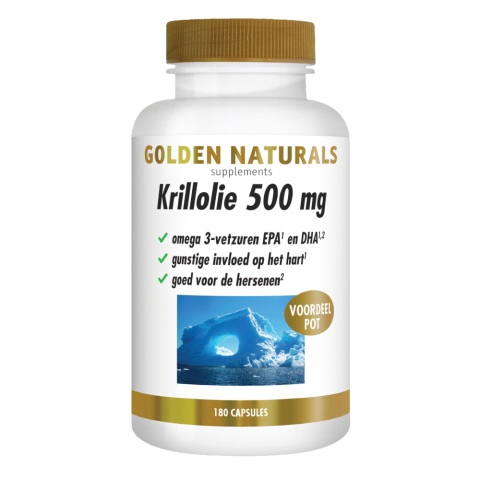 2x Golden Naturals Krillolie 500mg 180 softgels
