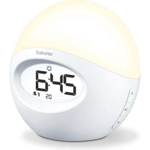 Beurer WL 32 Wake-up light – Compact - LED – Sfeerlicht kleurnuances - Sleep functie - Nachtlamp – FM radio - Alarm/Snooze – Incl. netadapter/Aux kabel - 3 Jaar garantie