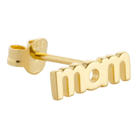 Design Letters Oorbel - 1 st. - MOM - 18K verguld - Design Letters - OneSize - Sieraden