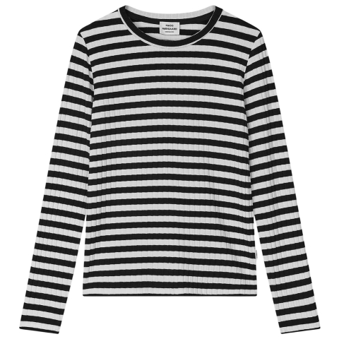 Mads Nørgaard Blouse - Talika Top - Black/Vanilla Ice - Mads Nørgaard - 6 jaar (116) - Shirts