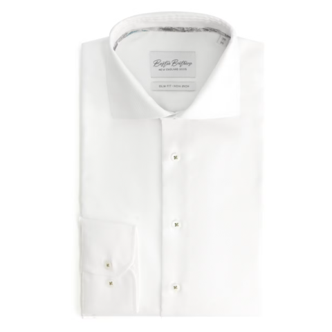 Boston Brothers BBO35S110 - Non Iron Wide Spread Overhemd - Slim Fit - Wit - Maat 40